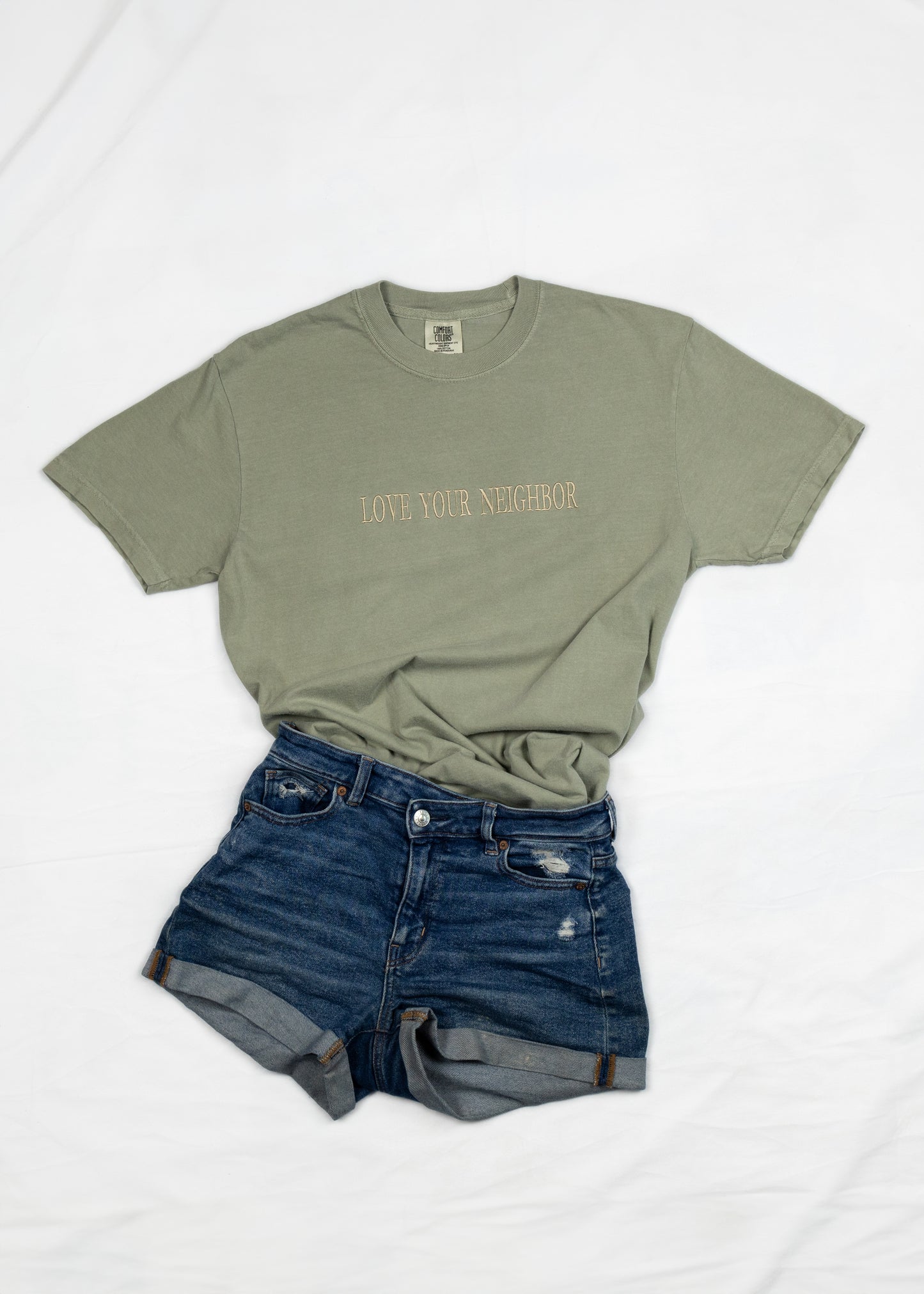 Love Your Neighbor Embroidered Tee